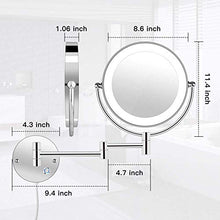 HGXC Specchi da Barba a Parete ingrandenti con luci dimmerabili, Specchio da Bagno con luci e ingrandimento, Spina UK