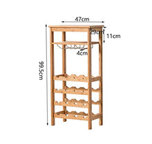Wine Rack, Wine Rack 16 bottiglie Floor-Standing Wine Rack solido Porta bicchiere legno mensola rack di stoccaggio rack WTZ012