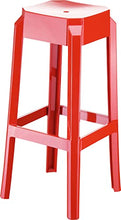 CLP Sgabello Outdoor Fox in Polipropilene I Sgabello Bar Resistente Stabile E Leggero (2 kg) I Sgabello Fisso, Colore:Rosso
