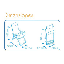 Solenny 50001001155144 50001001155144 - Sedia pieghevole e regolabile in 5 posizioni imbottita 2 cm schienale alto