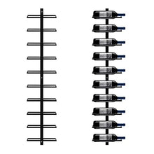 Yaheetech Portabottiglie Vino da Parete Scaffale Metallo Vino Porta 10 Bottiglie di Altezza 126 cm Nero
