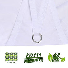 MEEYI Tenda da Vela Parasole Impermeabile, Vela Ombreggiante Quadrata, Antivento Impermeabile Parasole E Protezione Raggi UV 95%, per Esterni Cortile Giardino Terrazza Bianca 3X3m