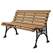 Panchine in legno di plastica anticorrosiva del parco, sedie da terrazza, panchine da balcone con braccioli schienale, sedie da cortile con struttura in ghisa, per giardini / portici / balconi