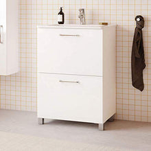 Randalsa Happy mobili 60 cm | Bianco | 61 x 91 x 46 cm | Mobile con 2 cassetti + lavabo in cerámica