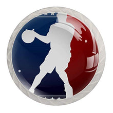Basketball Silhouette 4 PCS Pomelli per Porta, Pomolo per Mobile, Pomelli per Mobili con Viti, Maniglia per Armadietto, Pomelli per Porta, Pomelli per Cassetti per Porta, Armadio, Cassetto e Credenza
