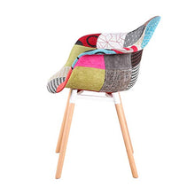 WV LeisureMaster - Sedie da pranzo in tessuto moderno con braccioli patchwork poltrone nordico per soggiorno, sala da pranzo, camera da letto, ufficio, bar, ecc, set da 2 (rosso)