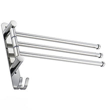 ETiME Porta Asciugamani Bagno da Parete Portasciugamani da Muro Girevole 180°Porta Salviette Bagno in Acciaio Inox a 3 Bracci