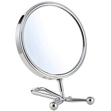 AJH Specchi da Barba Specchio ingranditore 3X con ingrandimento su Due Lati - Specchio per Trucco ingrandito 6 Pollici in Metallo ad Alto ingrandimento Specchio da Trucco