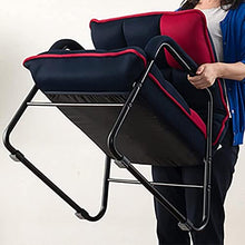 CDFC -Bar Sgabello Navy Blu Pigro Divano per Il Tempo Libero Sedia a Sdraio Balcone Camera da Letto Pranzo Pausa Pieghevole Sedia Divano Moderno Semplice Divano Singolo Semplice con nov