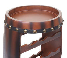 Mendler Portabottiglie a Forma di Botte HWC-T879 Legno di eucalipto 34x37x66cm per 14 Bottiglie