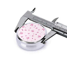 Ditsy - Contenitore rotondo per pillole con 3 scomparti in metallo, stile vintage, con rose pastello, per medicina e vitamine, per viaggi all'aperto