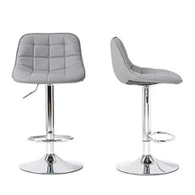 Autoshoppingcenter Set di 2 Sgabelli da Bar Sedia Cucina Similpelle Schienale e Poggiapiedi in Acciaio Cromato per Ristorante Bar Grigio