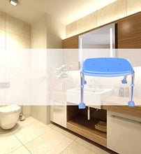 XD Sgabello da Bagno in Lega di Alluminio Ispessimento Sedia da Bagno Vecchio Uomo Doccia Sgabello da Bagno Sgabello da Bagno Sedia Donna Incinta da Bagno con Sgabello in PE Blu e Schienale
