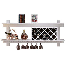 Portabottiglie da Vino a Parete Portabottiglie in Legno massello | Strumenti per Vino in Legno di Pino Naturale | Mensole a Muro per Calice in Vetro di Vino per espositori da Cucina e soggio
