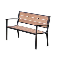 Panca per Il Tempo Libero con Schienale da Esterno per Cortile da 50 Pollici, con Sedile in Legno di plastica anticorrosione e Telaio in Lega di Alluminio, Adatta per comunità di Giardini, Punti