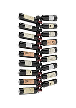 Class 18: Portabottiglie da vino in metallo ferro nero opaco, da appendere a parete, made in Italy; portabottiglie con stoccaggio per 18 bottiglie, compreso di viti e fischer per il montaggio.