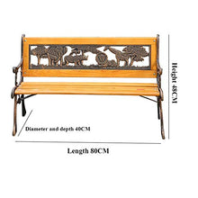 LXLH Panca da Giardino Panchina da Giardino da 32 Pollici panchina da Parco per Bambini, panchine da Esterno anticorrosivo in Legno massello anticorrosivo in Stile Animale Antico, con braccioli e