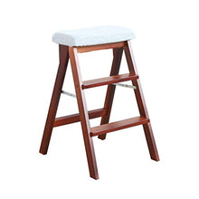Sgabelli da bar Sedia da pranzo Poltrone Gradini pieghevoli Scaletta in legno massello Sgabello pieghevole pieghevole Sgabello marrone con gradini Sgabello Cucina multifunzionale in legno Uso uff