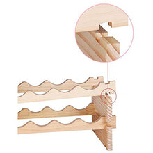 YQJ Portabottiglie in legno impilabile per bottiglie di vino autoportante, facile installazione, per cucina, bar, cantina, ripostiglio, marrone, 1 ripiano 5 slot