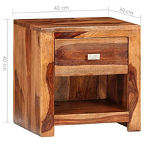 vidaXL Comodino in Legno Massello di Sheesham 1 Cassetto Tavolino Laterale