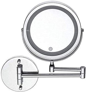 WQERLC Specchio a Parete, Specchi Home Led Ingrandimento 10X Montaio a Parete per Bagno Vanity Rasatura 360 ° Ruotabile da Tavolo, Specchi da Bagno Montaio a Parete