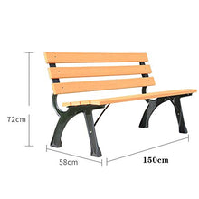 Panca con schienale per terrazza da giardino, panchina per il tempo libero da esterno 2-3 posti in ghisa, sedia da portico in legno di plastica resistente agli agenti atmosferici per mobili da ingre