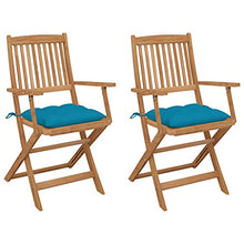 vidaXL Sedie da Giardino Pieghevoli 2pz con Cuscini Massello d'Acacia