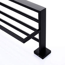 JKCKHA Northern Europe. Tovagliolo di Bagno Rails, 304 in Acciaio Inox Satinato Nero portasciugamani Accessori da Bagno Mensola Portasciugamani