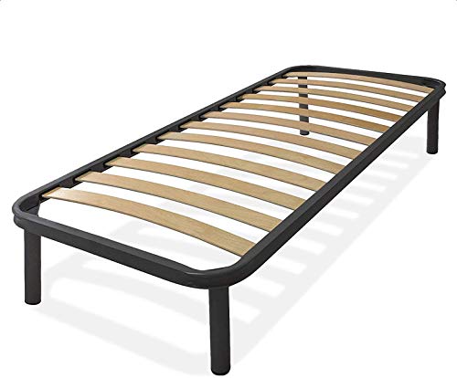 SARDAMATERASSI Rete Letto Ortopedica singolo 80X190, Ortopedica, Struttura in Ferro, Doghe in Legno di Faggio, Resistente, Traspirante, Altezza da Terra 35 cm,4 Piedi Smontabili