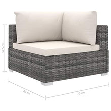 Festnight 4 pz Set Divani da Giardino in Polyrattan Grigio con Tavolino,Set Divani Angolari da Giardino in Rattan,Set Divani Modulari da Giardino per Esterno in Rattan,Divano con Penisola Rattan
