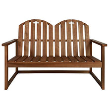 MK Palace - Panca da giardino a due posti, in legno di acacia massiccio scuro, resistente con design a olio fine