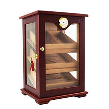 Humidars Cigar Humidor - High-end in legno Cigar Humidor Cedar 3 Vassoi di visualizzazione foderato di dialogo ciga Desktop Gabinetto vetro temperato portasigari W igrometro mantenerlo fresco .Scatola