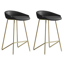 Sgabello da bar × 2, sedia da bar con schienale per cucina domestica, sgabello da lavoro per hotel, cuscino in pelle di alta qualità, con poggiapiedi, comfort sedentario/H / 65CM