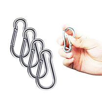 Kit Ganci da Soffitto Ganci da Parete 4 Placche a Occhiello in Acciaio Inossidabile e 4 Moschettoni per Tende da Sole, Corde Decorative e Reti, Attrezzature da Esterno per Interni, ECC.