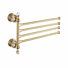 Portasciugamani Cristallo girevole Lussuoso ed atmosferico Portasciugamani con braccioli in rame e oro a 4 razze in stile americano completo di gancio a 4 bracci e 3 bracci (dimensioni : Four-arm)