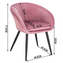 WOLTU Set di 2 Sedie da Pranzo da Cucina Poltrone per Soggiorno con Schienale Braccioli Gambe in Metallo Seduta in Velluto Rosa BH244rs-2