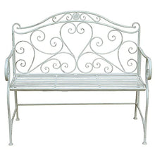 Panchina da giardino Panchine per il tempo libero da esterno, Panchine da terrazza in ghisa resistente alle intemperie e antiruggine, Panchina pieghevole a 2 posti con schienale e braccioli, Panchina