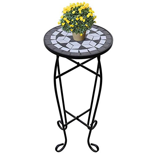 Zerone - Tavolo a mosaico, con mosaico, 30 x 60 cm, bianco e nero