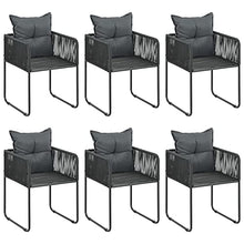 Tidyard Set 7/9 pz da Pranzo da Giardino in Rattan PVC Nero Marrone,Set Tavolo e Sedie da Giardino per Esterno in Rattan Nero,Set Tavolo WPC e 6/8 Sedie a Braccioli da Giardino per Esterno in Rattan