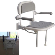 LXT PANDA Sedile per Doccia Ribaltabile, Sedia per Doccia a Parete con Gamba Regolabile, capacità 300lb per Anziani, Handicap per disabili, Sgabello da Bagno Pieghevole per Uso Medico.