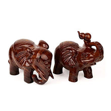 JSZMD Legno Carving Elefante, della casa Artigianato, Adatto a Regali, Meaning Propizio, 31 × 17,5 × 20 Centimetri (Color : A+b)