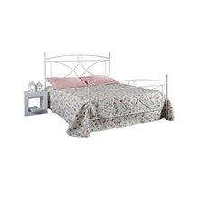 WEBMARKETPOINT Letto Una Piazza E Mezza in Ferro Battuto Verniciato Bianco 126x203xh.130