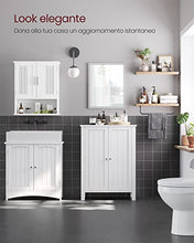 VASAGLE Armadio da Bagno Autoportante, Mobile da Bagno, Organizzatore Portaoggetti, con 2 Ripiani Regolabili, 30 x 60 x 80 cm, Bianco BCB60W
