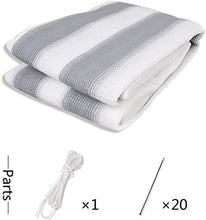 KANULAN Steccati Protezione Anti-UV Traspirante antiruggine Occhielli Balcone recinto privato a Righe Ombrellone Parabrezza Deck Ombra Vela (Color : Gray, Size : 1.8x2m)