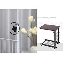 tavolino da letto per colazione Comodino con rotelle, mobile, con portaoggetti, leggero, alzabile 56-76CM-E