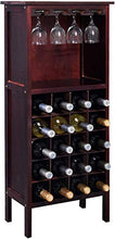 DREAMADE Portabottiglie di Vino Cantinetta per Vino in Legno Armadio Scaffale Porta Vino per casa Bar, 24,5 x 42 x 96 cm (Marrone Scuro)