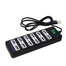 SaySure - PC Laptop 12 Port USB 2.0 Hub with Micro USB DC Port