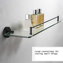 GDFEH Scaffale per stoccaggio Scaffale per Il Bagno, Montaggio a Parete 304 Acciaio Inox Acciaio Inox Staffa cosmetico mensola in Vetro temperato scaffale da Bagno 19.6x5,5 Pollici