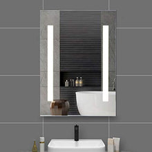 Cikonielf - Specchio da bagno, specchio cosmetico, design senza cornice, con illuminazione a LED, interruttore touch e cuscino anti-appannamento, 50 x 70 x 4 cm (presa UE)