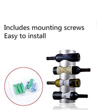 Voolok Portabottiglie a Parete, 4 portabottiglie in Acciaio Inossidabile, mensola portaoggetti per Vino Decorativa in Stile Moderno, Facile da Montare